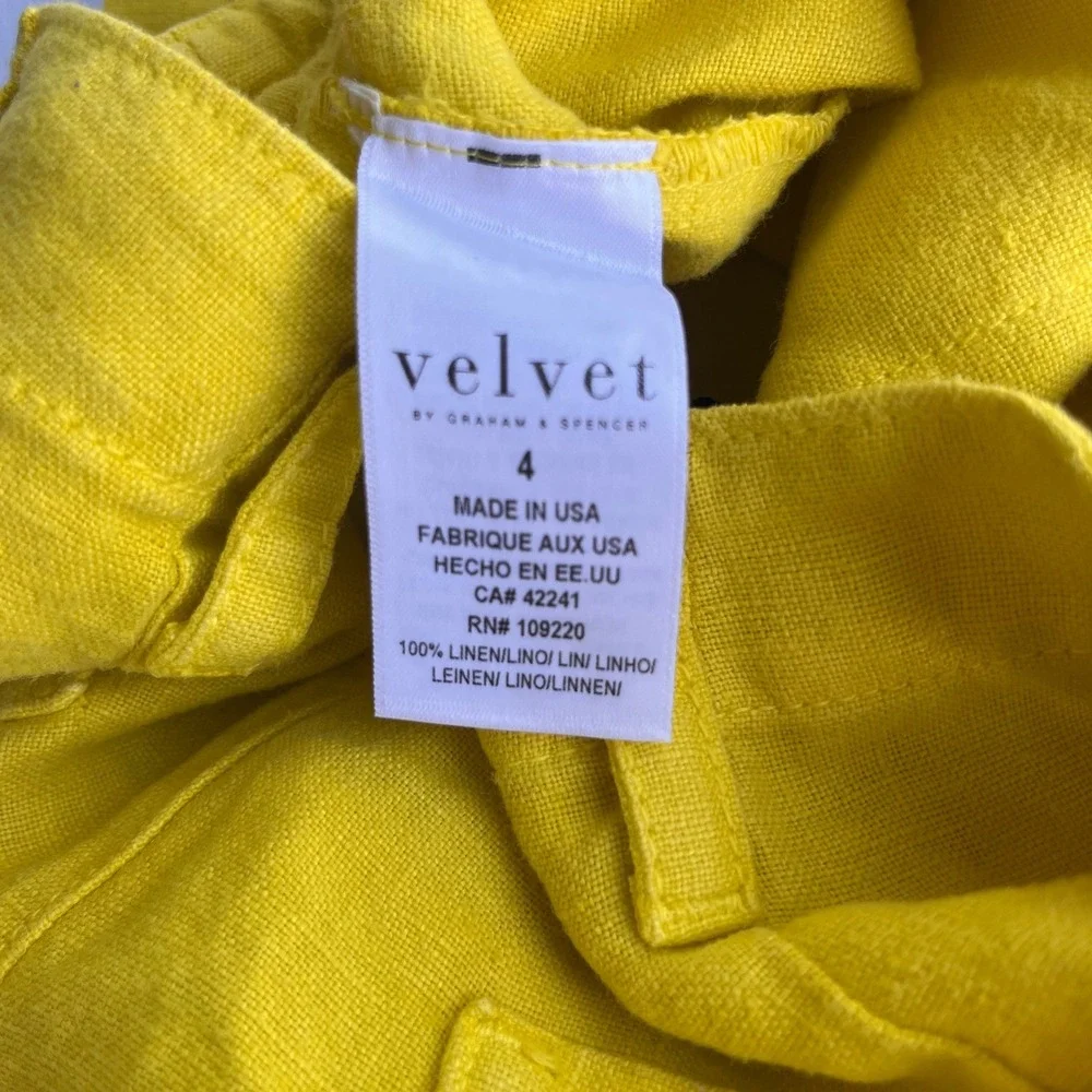 Anthropologie Velvet by Graham & Spencer 100% Linen Luxury Shorts USA Size 4 NEW